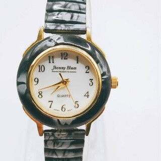 #157 jhonny blues ジョニーブルース 腕時計 3針 白文字(腕時計)