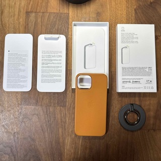 アップル(Apple)のiPhone13 mini レザーケース/ゴールデン　アンカーリング付(モバイルケース/カバー)