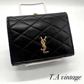 ■新品■未使用■ YVES SAINT LAURENT イヴサンローラン ラインストーン ピンブローチ アクセサリー ブラック系×ネイビー系 AF8238ｱZ付属品