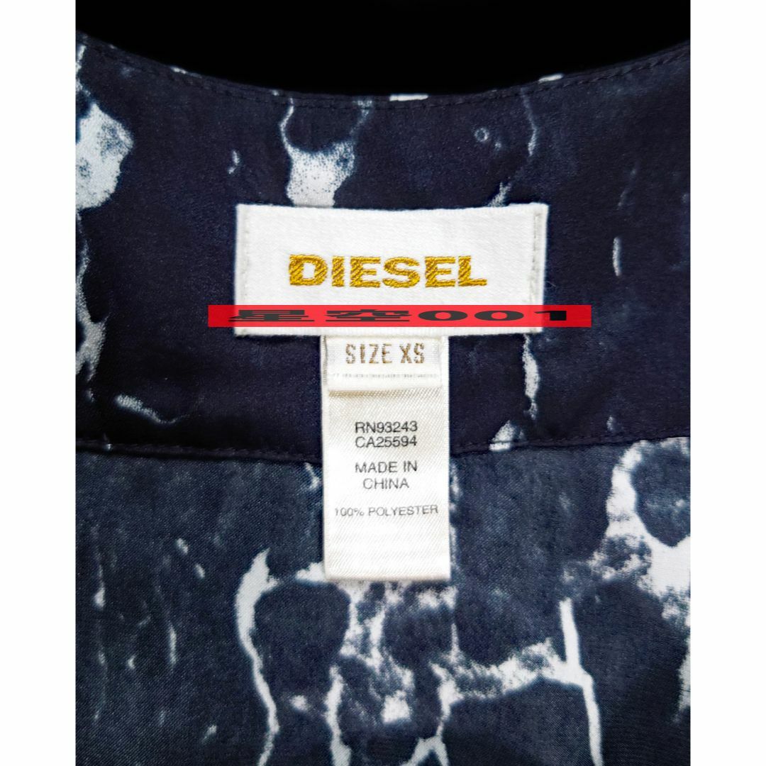 DIESEL(ディーゼル)のDIESEL 黒 総柄 ブラウス ディーゼル XS レディース カットソー レディースのトップス(シャツ/ブラウス(長袖/七分))の商品写真