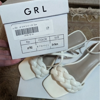 グレイル(GRL)の白石麻衣コラボ 編み込みデザインスクエアトゥレースアップサンダル(サンダル)