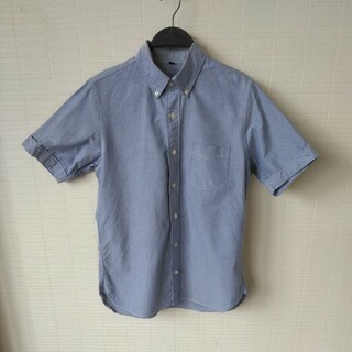 ムジルシリョウヒン(MUJI (無印良品))の無印良品　半袖　シャツ　ボタンダウン　BD　青　ブルー　サイズXS(シャツ)