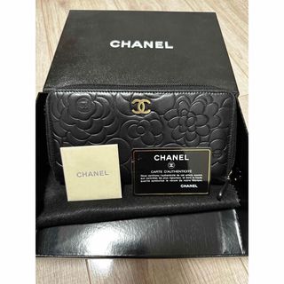 シャネル(CHANEL)のCHANEL 長財布　カメリア　黒(財布)