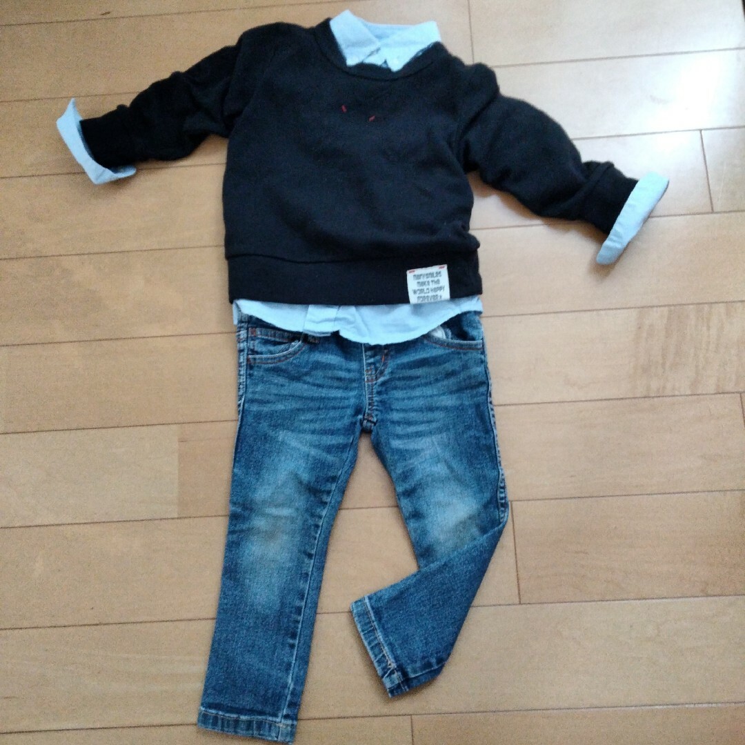 motherways(マザウェイズ)のコーデ　セット売り　トレーナー　シャツ　デニム キッズ/ベビー/マタニティのキッズ服男の子用(90cm~)(Tシャツ/カットソー)の商品写真