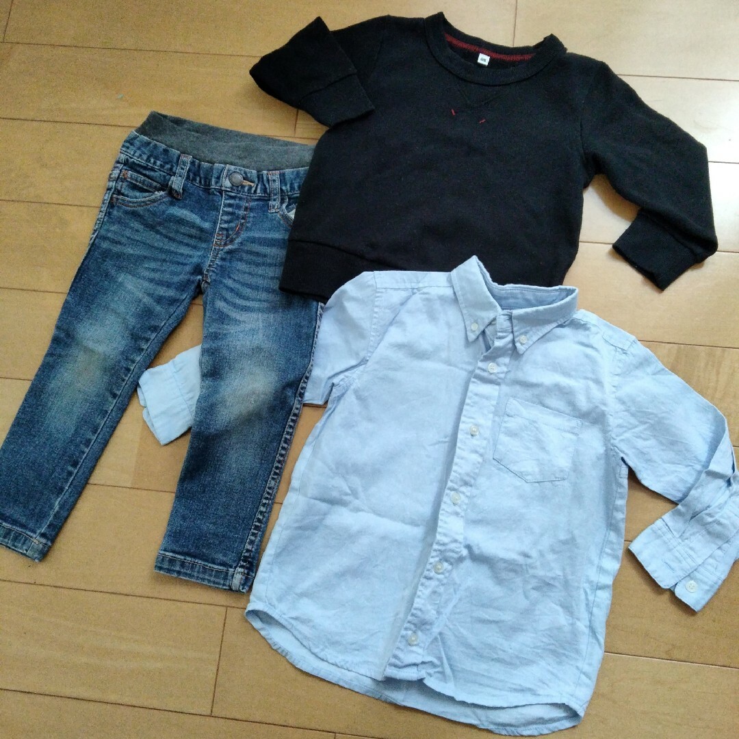 motherways(マザウェイズ)のコーデ　セット売り　トレーナー　シャツ　デニム キッズ/ベビー/マタニティのキッズ服男の子用(90cm~)(Tシャツ/カットソー)の商品写真