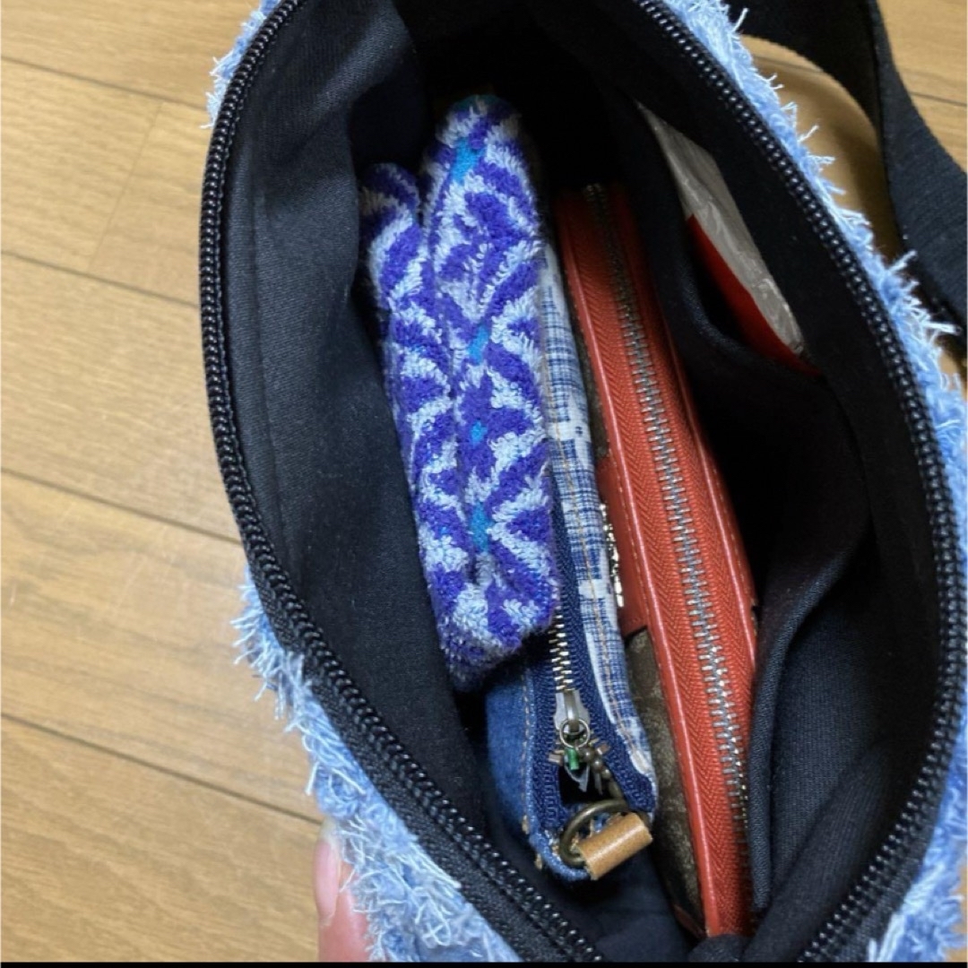 デニム ショルダーバック♡ハンドメイドバック ハンドメイドのファッション小物(バッグ)の商品写真