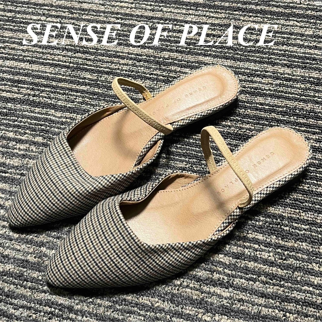 SENSE OF PLACE by URBAN RESEARCH(センスオブプレイスバイアーバンリサーチ)のSENSE OF PLACE ♡サンダル　チェック柄　S 約23cm 即発送 レディースの靴/シューズ(サンダル)の商品写真