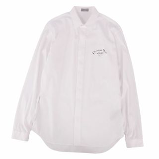 ディオールオム(DIOR HOMME)の美品 ディオールオム DIOR HOMME シャツ ロングスリーブ 長袖 比翼仕立て ブロード コットン トップス メンズ イタリア製 40(L相当) ホワイト(シャツ)