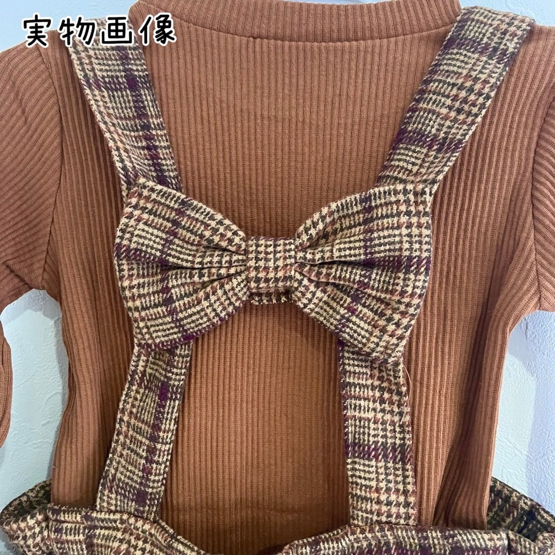 130  【2点セット】 子供服　キッズ　ワンピース　ニット　フォーマル 韓国 キッズ/ベビー/マタニティのキッズ服女の子用(90cm~)(ワンピース)の商品写真