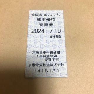 ケイハンヒャッカテン(京阪百貨店)の京阪電車　株主優待乗車券　1枚(鉄道乗車券)