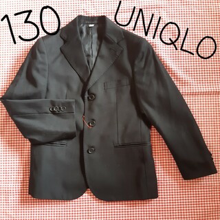 ユニクロ(UNIQLO)のUNIQLO ユニクロ キッズ 男の子 130 フォーマル ジャケット 黒 子供(ジャケット/上着)