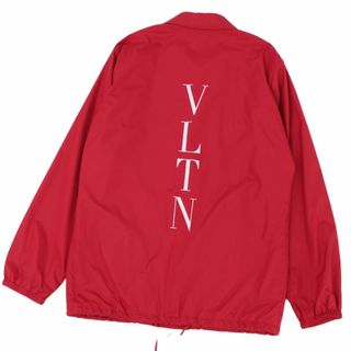 ヴァレンティノ(VALENTINO)の美品 ヴァレンティノ VALENTINO ジャケット コーチジャケット ブルゾン ロゴ ポリエステル アウター メンズ イタリア製 46(S相当) レッド(その他)