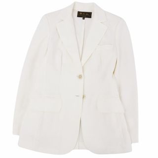 美品 ロロピアーナ Loro Piana ジャケット テーラード コットン 無地 アウター レディース イタリア製 42(L相当) ホワイト(テーラードジャケット)