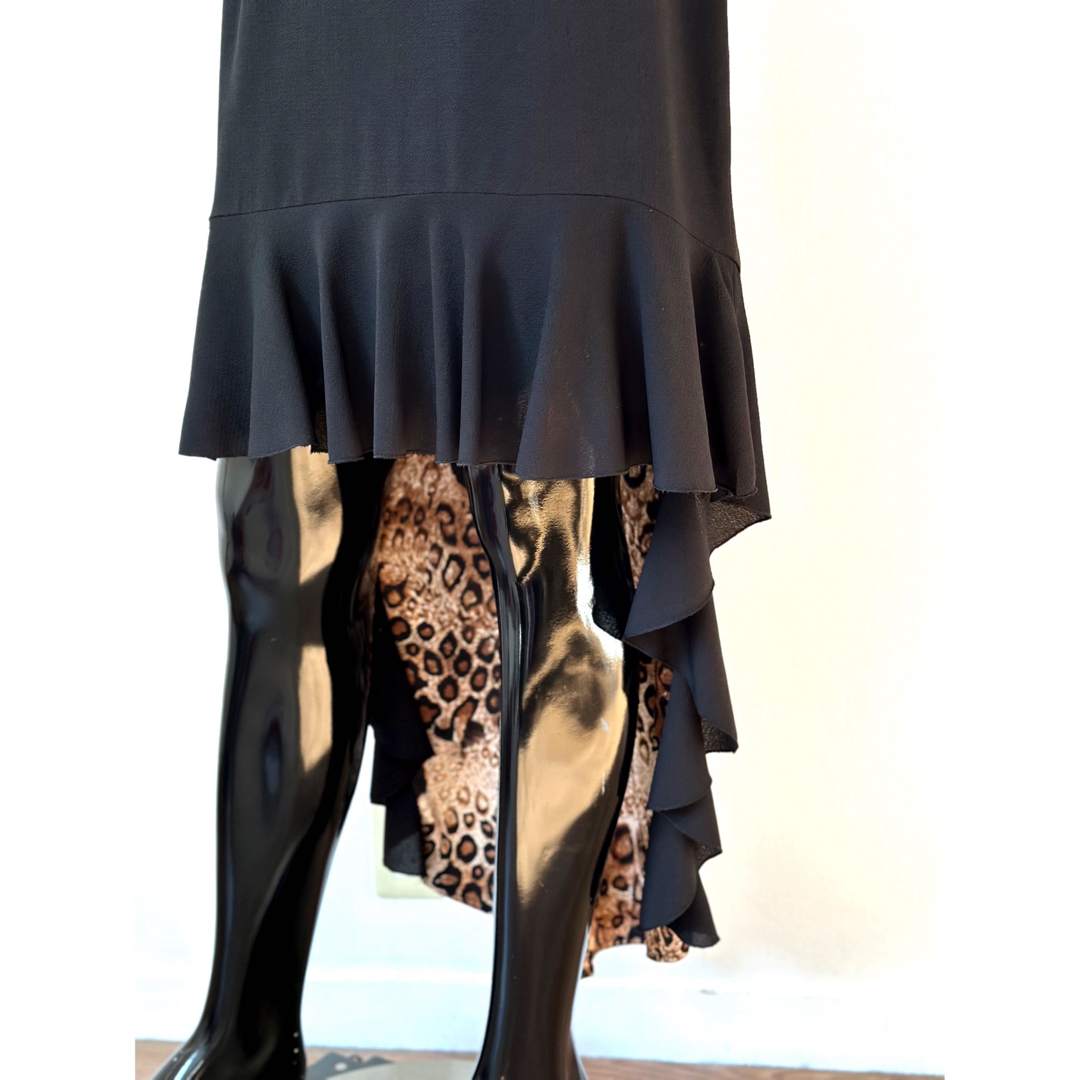 LE CIEL BLEU(ルシェルブルー)のタグ付き　ヒョウ柄マキシスカート　フリルデザインマーメイドスカート　インポート レディースのスカート(ロングスカート)の商品写真