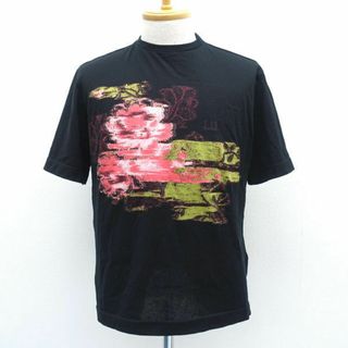 ダンヒル(Dunhill)のDUNHILL / ダンヒル ◆Tシャツ/アブストラクト フローラル/花柄/ブラック/サイズS 【メンズ/MEN/男性/ボーイズ/紳士】 メンズファッション【中古】 [0220473239](Tシャツ/カットソー(半袖/袖なし))