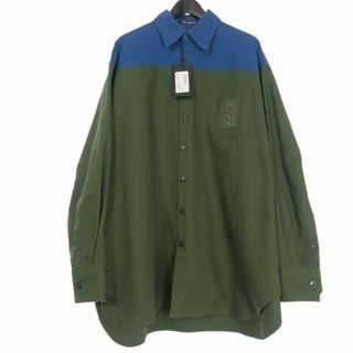 ラフシモンズ(RAF SIMONS)のラフシモンズ 22AW オーバーサイズ バイカラー Rピン デニムシャツ(シャツ)