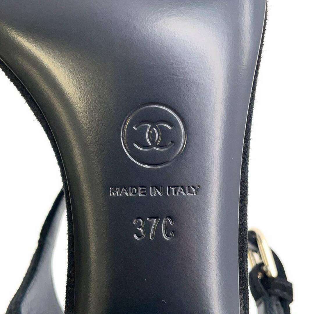 CHANEL(シャネル)のシャネル サンダル ストラップ CC ロゴ ビジュー レディースサイズ37 G45366 CHANEL 靴 黒 レディースの靴/シューズ(サンダル)の商品写真
