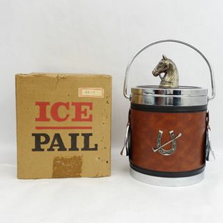 ◆【キッチン】ICE PAIL アイスペール 馬 蹄鉄デザイン シルバー ブラウン 水割り アンティーク オールドクラシック ヴィンテージ 生活雑貨【中古】 [0220479789](その他)