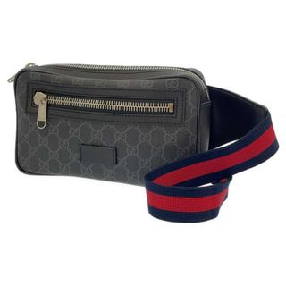 グッチ(Gucci)のグッチ ボディバッグ ソフト GGスプリーム 474293 GUCCI ウエストバッグ メンズ 黒(ボディーバッグ)