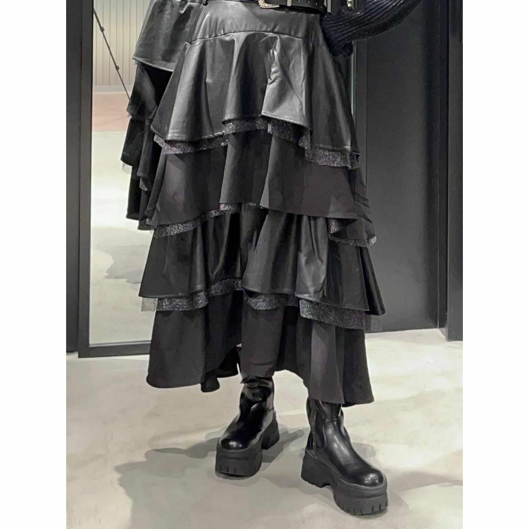 HARE(ハレ)のぽ様専用出品スカート 黒 フェイクレザー レディースのスカート(ロングスカート)の商品写真