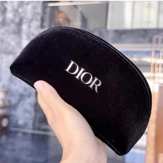クリスチャンディオール(Christian Dior)のディオール　Dior ポーチ　ベロア　ブラック　箱付き(ポーチ)
