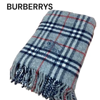 バーバリー(BURBERRY)の✨希少✨バーバリーズ　大判ストール　ノバチェック　ホースロゴ　グレー(マフラー/ショール)