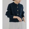 【NAVY】クルーネックショートカーディガン