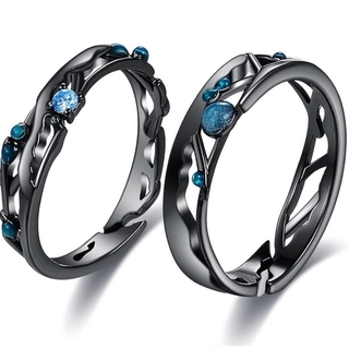 X983  ペアリング 結婚指輪 ブラック レディース  メンズ カップル(リング(指輪))