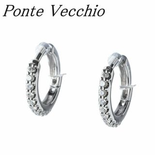 ポンテヴェキオ(PonteVecchio)のポンテヴェキオ ダイヤ ピアス フープ エターナル 現行モデル 0.12ct×2 PT999/PT900 新品仕上げ済 PonteVecchio PV【15469】(ピアス)