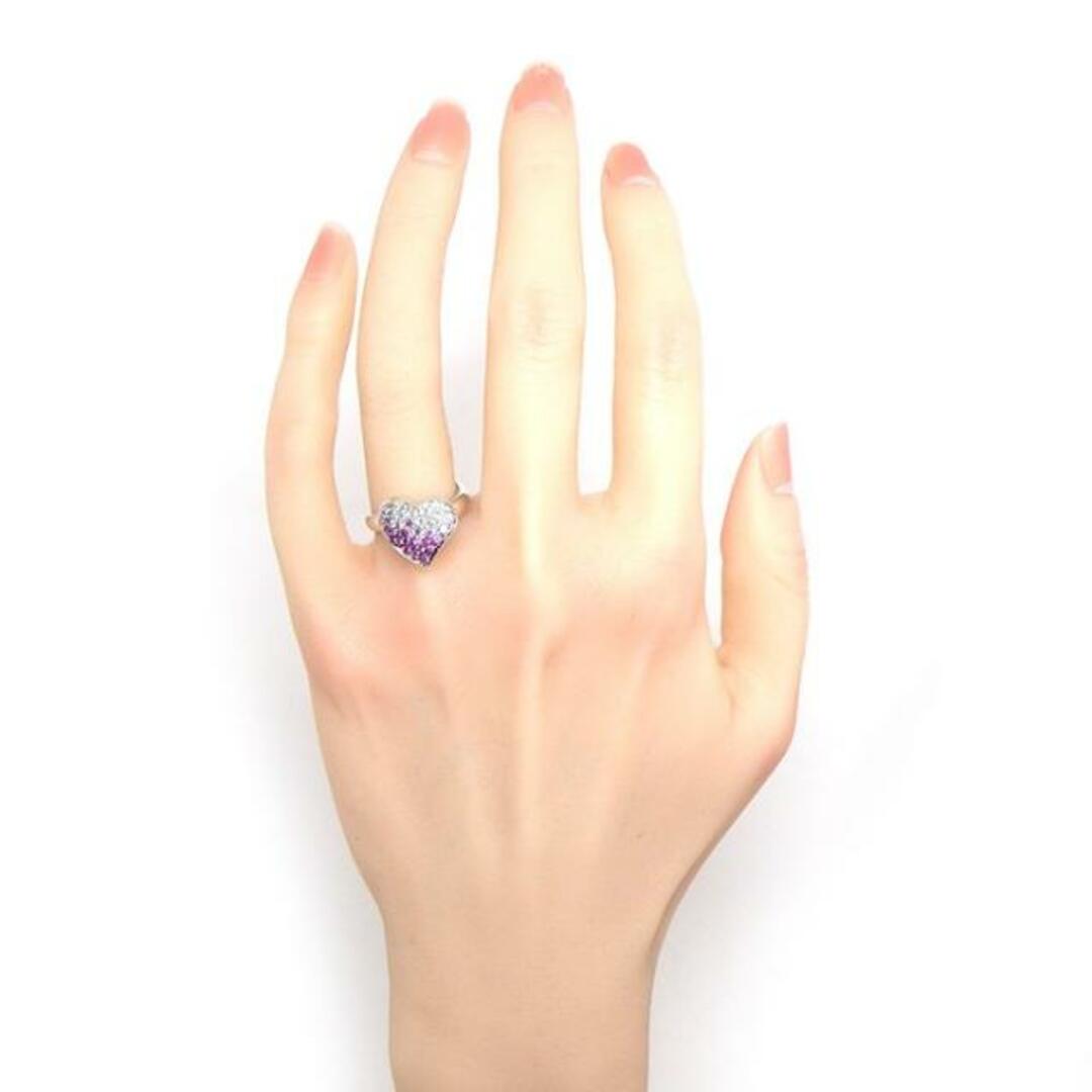 STAR JEWELRY(スタージュエリー)のスタージュエリー STAR JEWELRY リング ハート モチーフ パヴェ ピンクサファイア 計0.46ct ダイヤモンド 計0.21ct K18WG 12.5号 【中古】 レディースのアクセサリー(リング(指輪))の商品写真