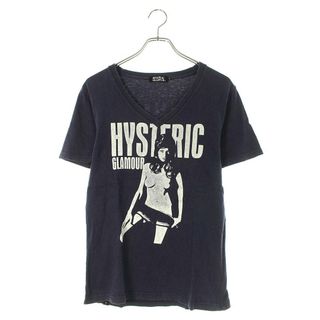 ヒステリックグラマー(HYSTERIC GLAMOUR)のヒステリックグラマー  0222CT05 フロントプリントVネックTシャツ メンズ S(Tシャツ/カットソー(半袖/袖なし))