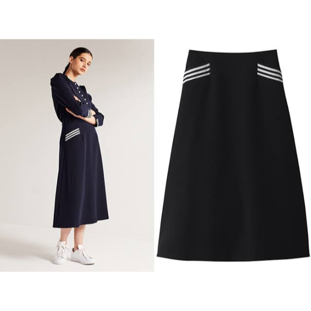 Border Pocket Twill Skirt ひざ丈スカート Border Pocket Twill Skirt ひざ丈スカート
