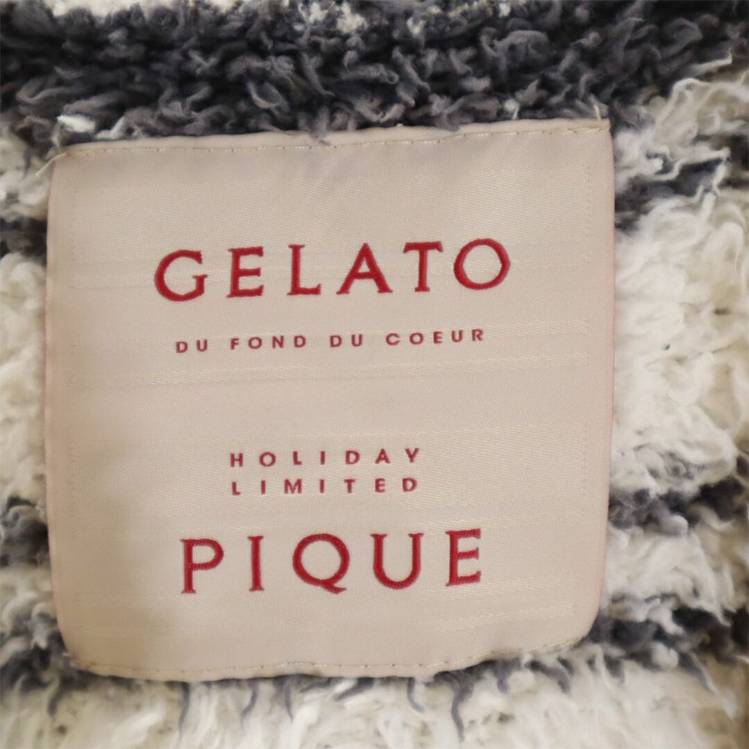 gelato pique(ジェラートピケ)のジェラートピケ ボーダー 長袖 ふわもこ ルームウェア F ホワイト系 gelato pique ジップパーカー メンズ 古着 【240202】 メンズのトップス(その他)の商品写真