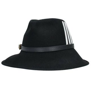 グッチ(Gucci)のグッチ ×アディダス adidas  FELT FEDORA HAT ライン刺繍レザーストラップ付ハット メンズ L(ハット)