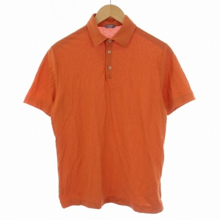 ザノーネ(ZANONE)のZANONE アイスコットン ポロシャツ 半袖 イタリア製 48 L オレンジ(ポロシャツ)