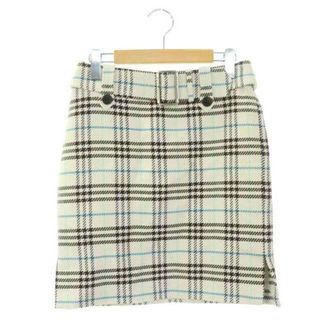 バーバリーブルーレーベル(BURBERRY BLUE LABEL)のバーバリーブルーレーベル チェック ベルト付きスカート ミニ タイト 38(ミニスカート)