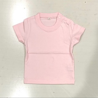 【新品】無地Tシャツ　ライトピンク　サイズ70(Ｔシャツ)