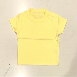 【新品】無地Tシャツ　イエロー　サイズ70(Ｔシャツ)