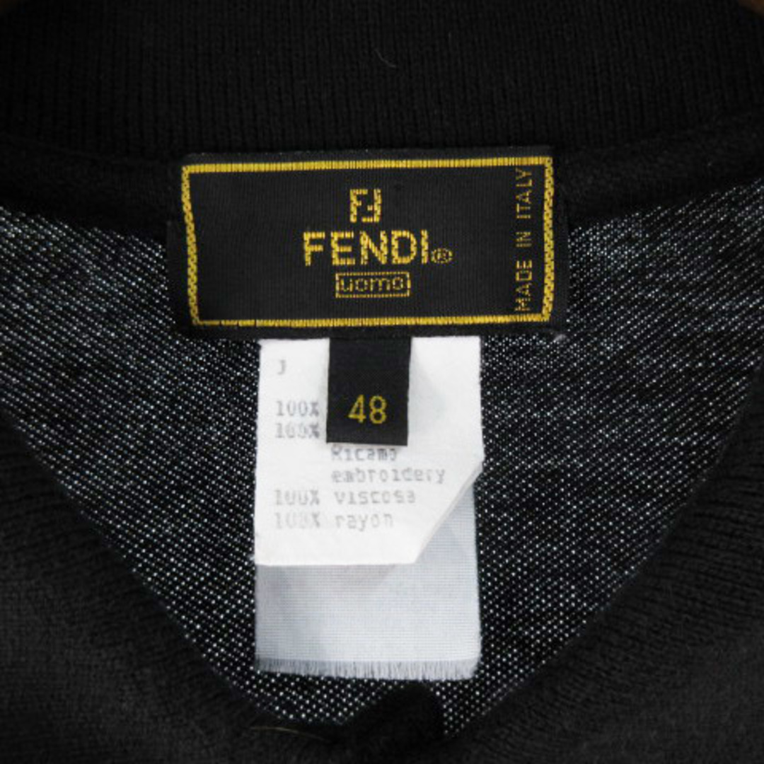 FENDI(フェンディ)のフェンディ uomo ポロシャツ 半袖 ロゴ 刺繍 黒 48 （有）アトラス  メンズのトップス(ポロシャツ)の商品写真