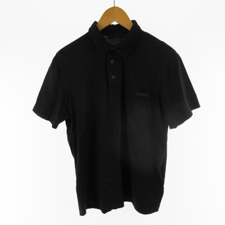 プラダ(PRADA)のプラダ PRADA 18SS 半袖 ポロシャツ ロゴ ポケット 黒  M(ポロシャツ)