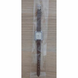腕時計 レディース 防水 シンプル レクタンギュラー ウォッチ シルバーブラウン(腕時計)