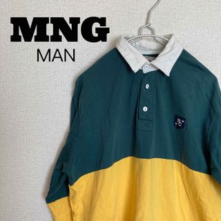 マンゴ(MANGO)の【匿名配送】MNG マンゴ　メンズ　長袖　Tシャツ　襟付き　USA Mサイズ(Tシャツ/カットソー(七分/長袖))