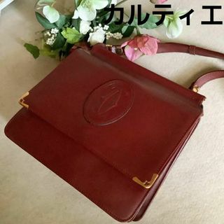 19cmマチ未使用◎伊製 Cartier カルティエ DOUBLE C ドゥーブルC ドゥ カルティエ ショルダーバッグ ミニ L1002293 ボルドー 定価325600円 箱・袋付