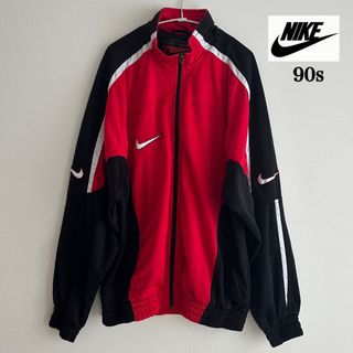 ナイキ(NIKE)のNIKE 90s トラックジャケット 黒タグ　腕ロゴ刺繍　ワッペン　スウッシュ(ジャージ)