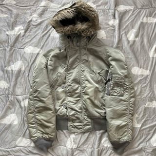 ALPHA INDUSTRIES MA-1レディース（M）シルバーフライト