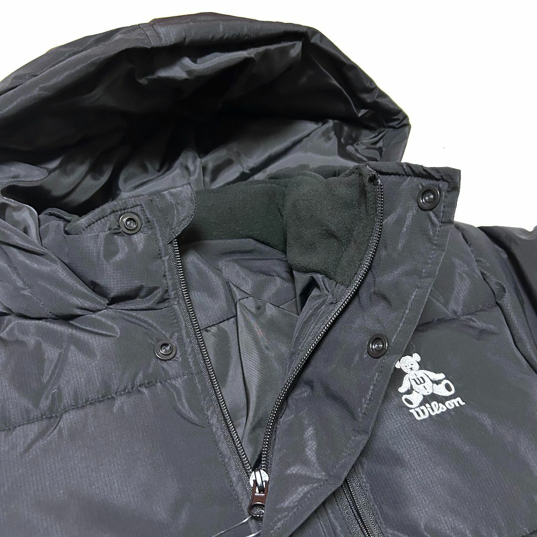 wilson(ウィルソン)の新品　Ｍサイズ　ウィルソン　レディース　ナノリップ 中綿 ロングコート　ブラック レディースのジャケット/アウター(ロングコート)の商品写真