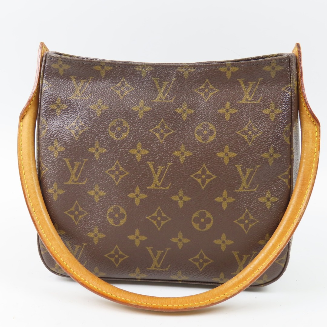 年代物におい綺麗 LOUIS VUITTON ルイヴィトン ルーピングMM ショルダーバッグ ヴィンテージ USA製 モノグラム トートバッグ PVC/ヌメ革 ブラウン レディース