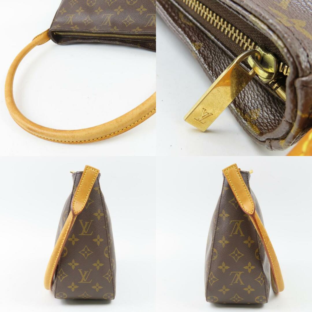 綺麗 LOUIS VUITTON ルイヴィトン ルーピングMM ショルダーバッグ ヴィンテージ USA製 モノグラム トートバッグ PVC/ヌメ革 ブラウン レディース