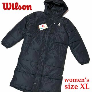 ウィルソン(wilson)の新品　XLサイズ　ウィルソン　レディース　ナノリップ 中綿 ロングコート　黒(ロングコート)