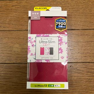 エレコム(ELECOM)のエレコム iPhone13 ケース 手帳 レザー 花柄 ディープピンク PM-A(モバイルケース/カバー)